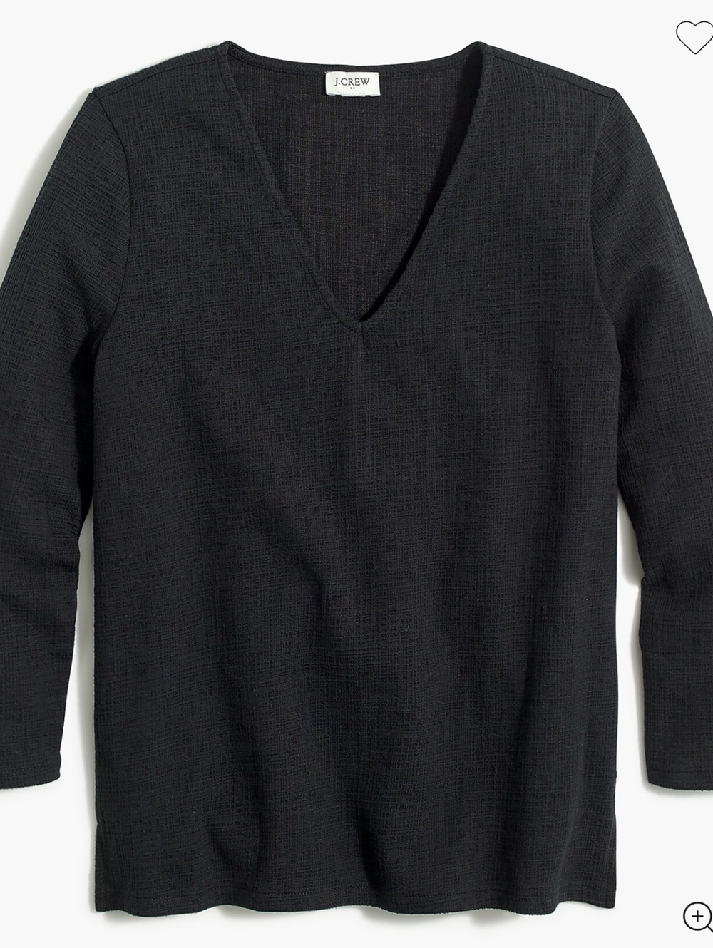 J.CREW FACTORY Textured V-neck Three-Quarter Sleeve Tee, Size XS